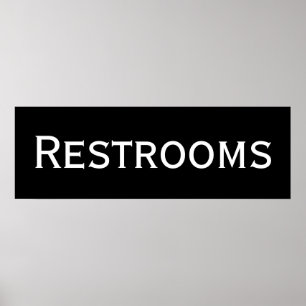 Black Restrooms Wall Art Poster afdrukken