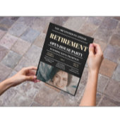 Black Retirement Open House Party Uitnodiging Flyer