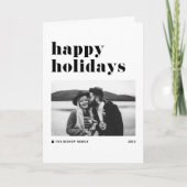 Black Retro Bold Prettige feestdagen Kaart (Voorkant)