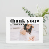 Black Retro Bold Typography Photo Afstuderen Bedankkaart (Staand voorkant)