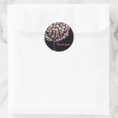 Black Retro Circle Tree Bedankt voor het label tic (Tas)