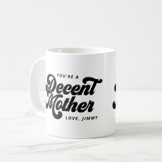Black  Retro Decent Moeder Mok (Voorkant links)