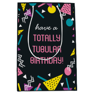 Black Retro Funny 80s Slang Birthday Gift Bag Medium Cadeauzakje