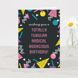 Black Retro Funny 80s Slang carte d'anniversaire