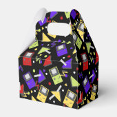 Black Retro Gaming Verjaardag Bedankdoosjes (Achterkant)