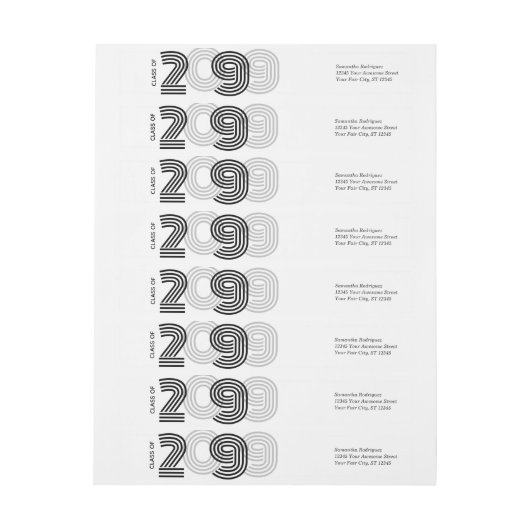 Black Retro Grote getallen van de Klasse (Vel)