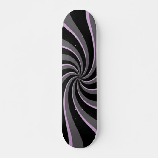 Black Retro Swirls Skateboard (Voorkant)