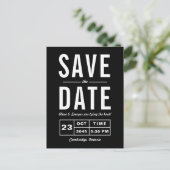 Black Retro Typography Navy Save the Date Aankondigingskaart (Staand voorkant)