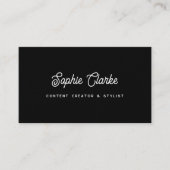 Black | Retroscript met QR-code Visitekaartje (Voorkant)