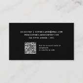 Black | Retroscript met QR-code Visitekaartje (Achterkant)