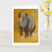 Black Rhino étude carte d'anniversaire (Fleur jaune)