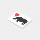 Black-Rhino-met-hart Post-it® Notes (Schuin)