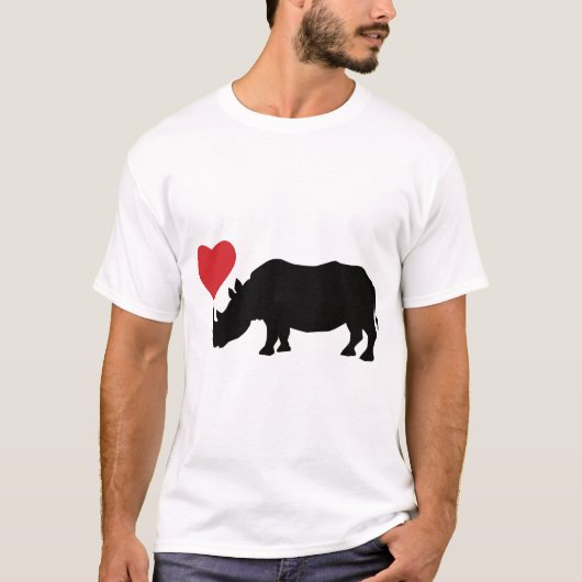 Black-Rhino-met-hart T-shirt (Voorkant)
