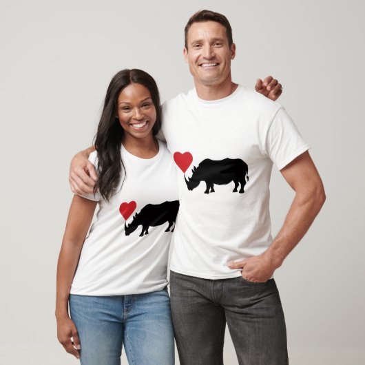 Black-Rhino-met-hart T-shirt (Unisex)