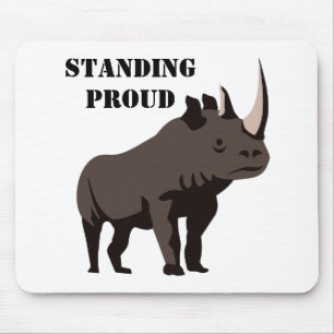 Black Rhino Standing Proud Muismat