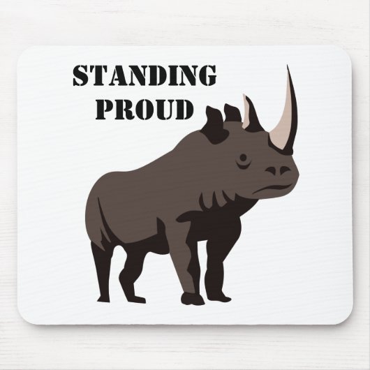 Black Rhino Standing Proud Muismat (Voorkant)