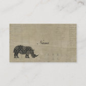 Black Rhinoceroses Silhouette Visitekaartje/Labels Visitekaartje (Achterkant)