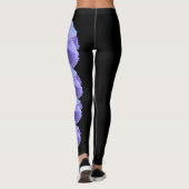 Black Rhode Island Violet State Flower Leggings (Dos)