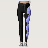 Black Rhode Island Violet State Flower Leggings (Devant)