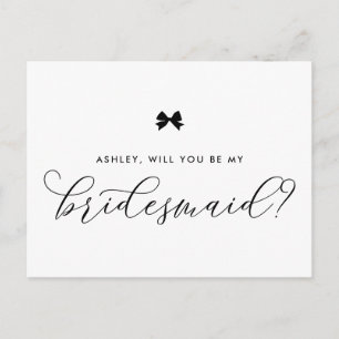 Black Ribbon Bow zal je mijn Bridesmaid Kaart zijn