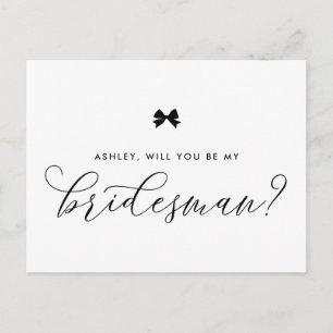 Black Ribbon Bow zal je mijn Bridesman Kaart zijn