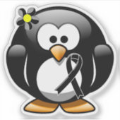 Black Ribbon Penguin Sticker (Voorkant)
