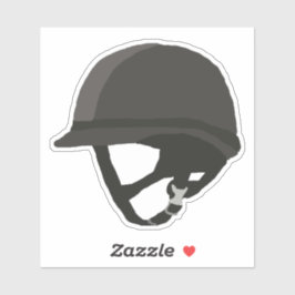 Black Riding Helmet Sticker