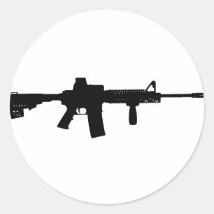 Black Rifle AR-15 van Phil's Art Online Ronde Sticker