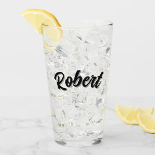 Black Robert Naam Met Schaduw, Glas