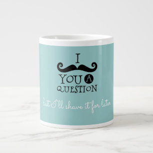 Black Robin Egg Blue Mustache Humor Extra Grote Beker