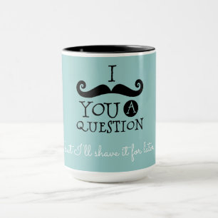 Black Robin Egg Blue Mustache Humor Mok