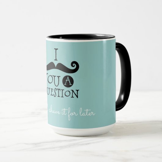 Black Robin Egg Blue Mustache Humor Mok (Voorkant rechts)