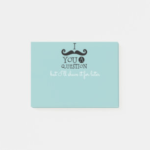 Black Robin Egg Blue Mustache Humor Post-it® Notes