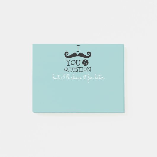 Black Robin Egg Blue Mustache Humor Post-it® Notes (Voorkant)