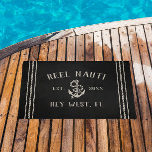 Black Robuuste anchor Persoonlijke naam boot Deurmat
