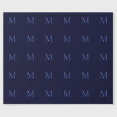 Black Rock Deep Blue Classical Unique Monogram Cadeaupapier (Vlak)