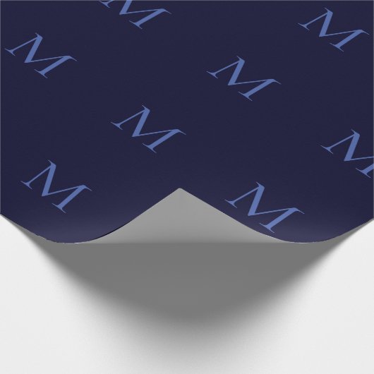 Black Rock Deep Blue Classical Unique Monogram Cadeaupapier (Hoek)