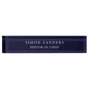 Black Rock Deep Blue Klassieke Unieke Minimalist Naambordje