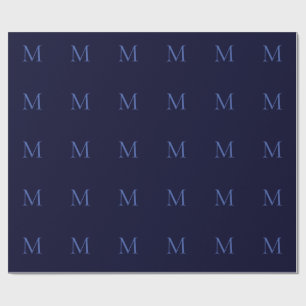 Black Rock Diepblauw Klassiek Uniek Monogram Cadeaupapier
