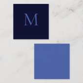 Black Rock Diepblauw Klassiek Uniek Monogram Informatiekaartje (Voorkant / Achterkant)