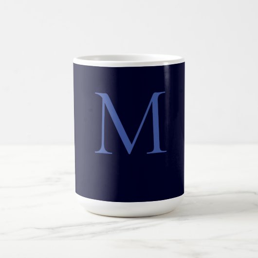 Black Rock Diepblauw Klassiek Uniek Monogram Koffiemok (Center)
