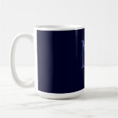 Black Rock Diepblauw Klassiek Uniek Monogram Koffiemok (Links)
