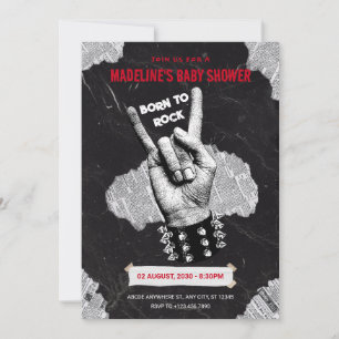 Black Rock metal baby shower Kaart