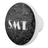 Black Rock Texture Monogram Keramische Knop (Rechts)