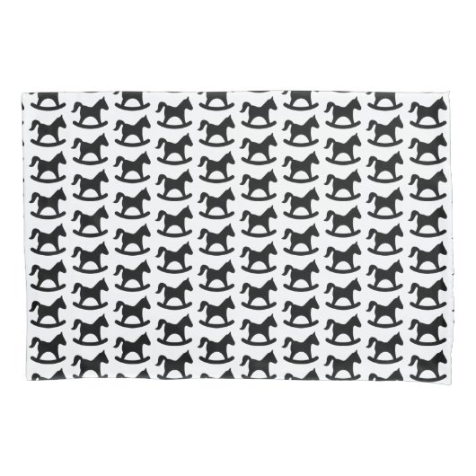 Black Rocking Horse Kussensloop (Voorkant)