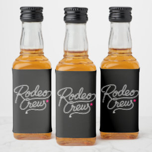 Black Rodeo Crew Western Bachelorette-feestje Likeurfles Etiket