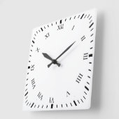 Black Roman Numbers Clock Face Square Clock Vierkante Klok (Hoek)