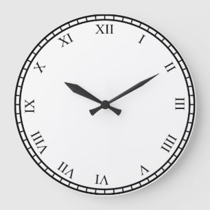 Black Roman Numbers Face & Trim Clock Grote Klok
