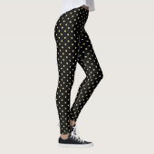 Black Romantic Gold Hearts Pattern Leggings (Rechts)