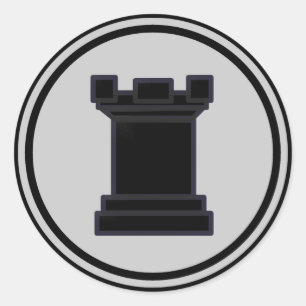 Black Rook Chess Piece Ronde Sticker